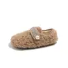 Pantuflas de Algodón Peluche para Niños 2026 Invierno Nuevo Niñas Calientes Peluche Estilo Coreano Niña Suela Suave Antideslizantes Zapatos Peludos