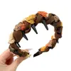 Diadema Ondulada Marrón para Mujer, Uso Diario, Antideslizante, con Dientes, para Lavarse la Cara, Accesorio para el Cabello