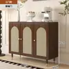 Aparador de Rattan Estilo Francês, Armário de Armazenamento, Armário de Cozinha, Armário de Chá para Casa, Sapateira de Chão para Entrada de Casa