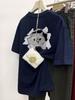 Camiseta de manga corta con estampado de gatitos jóvenes de diseño de talla grande de algodón puro 2024, nueva camiseta versátil de cuello redondo de moda de verano
