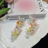 Pendientes frescos de primavera y verano hechos a mano con cuentas de flores, Pendientes dulces para niña que combinan con todo para el día a día, para vacaciones y viajes, Joyería para las orejas