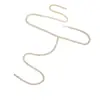 Exportação Europeia e Americana Simples Corrente nas Costas com Strass para Noiva Acessórios para Vestido Feminino Sexy sem Costas Corrente Corporal Sexy Brilhante