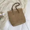 Bolsa de Palha Tecida para Férias na Praia para Mulheres 2026 Nova Coleção Primavera/Verão Bolsa de Ombro Único Bolsa Tote Grande de Balde Bolsa de Palha