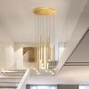 Lustre Direto para Escada Lustre Longo Luxo Moderno Casual Oco Grande Villa Loft Duplex Lustre Rotativo