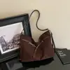 Bolsa Tote Camurça Retro Textura Simples Versátil Mochila Grande Capacidade Multifuncional Bolsa para o Dia a Dia Novo Modelo Feminino Transfronteiriça