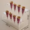 Rack Transparente Acrílico Perfurado em Camadas para Armazenamento de Sorvete Rack de Exposição de Sorvete Suporte para Casquinha de Sorvete Suporte para Cabeça de Bomba