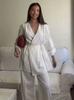 Exportación Transfronteriza Ropa de Mujer Verano 2025 Estilo Europeo y Americano Estilo Kimono Chaqueta de Color Contrastante + Traje de Pantalones Casual para Mujer B88853/4