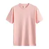 Camiseta Masculina 100% Algodão Cor Lisa 210g Algodão Penteado Manga Curta Gola Redonda Camiseta Masculina Grossa Tendência Marca Roupas Manga Curta Camiseta Publicitária