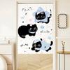 Cortina de Puerta de Gato Divertido de Dibujos Animados Sin Clavos Cortina Divisoria Hogar Sala de Estar Dormitorio Cocina Baño Media Cortina