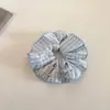 Scrunchie Dulce Estilo Coreano Cuadros de Burbujas Borde Ondulado, Fresco y Versátil, Goma para el Cabello Femenina, Accesorio Elástico para el Cabello