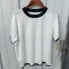 Moda Feminina Japonesa Verão 2026 Novo Suéter de Tricô com Gola Redonda Color Block Manga Curta Novo Modelo 2026 485223