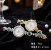 Estoque Novo Atacado Pulseira Relógio Colorida Zircônia Transfronteiriço Alta Aparência Inlaid Strass Exquisite Temperamento Quartzo Relógio Feminino