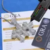 Hip-Hop Transfronteiriço Europeu e Americano Pingente de Cruz em Prata S925 com Moissanita Colar Clássico Retrô Joias da Moda Masculina