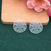Acessório de pingente oco imitação de jade Xiu em resina, componente de fecho para colar DIY feito à mão, acessório de colar Hanfu estilo antigo