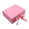 Caja de regalo plegable con tapa, caja vacía, caja de regalo de alta gama, caja de regalo para ceremonia de color sólido