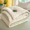 Colcha de algodón antibacteriana y amigable con la piel de 10 A para primavera y otoño, colcha gruesa y cálida de invierno, colcha para dormitorio universitario, ropa de cama para el hogar para todas las estaciones