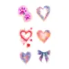 Pegatinas de Tatuaje Suaves Lindas de Acuarela Transfronterizas Corazón Garra de Gato Mariposa Color Degradado Ambiente de Chica Dulce Soñadora Tatuaje