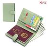 Nova Bolsa de Passaporte Rfid Ultra-Fina de Couro Genuíno Carteira Multifuncional Porta-Bilhetes Carteira de Documentos de Passaporte Bolsa de Cosméticos para Mulheres