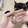 Caja de Almacenamiento de Pelo de Gato Transparente Llavero Cápsula de Almacenamiento de Pelo de Gato de Aspecto Elegante Colgante Caja de Almacenamiento de Pelo de Mascota