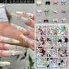 Conjunto Misto de Decorações para Unhas com Laços de Resina Rosa de 12 Peças, Acessórios Populares 3D de Laços para Unhas DIY