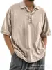 2026 Site Independente da Amazon Transfronteiriço Camisa Polo Casual Versátil de Manga Curta com Botões 100% Algodão para Homens