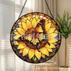 Colgante de Cristal de Colores Cruz Girasol Mariposa Adorno de Cristal para Colgar en Casa Decoración de Ventana Atrapasoles para Jardín