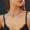 Venta caliente Pendiente de lazo collar de lazo perla de imitación de nicho anudado collar de Instagram para mujer