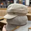 Sombrero Octagonal Estilo Nuevo para Mujer en Primavera, Otoño e Invierno, Gorra de Boina de Moda, Gris Negro Casual