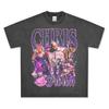 Transfronterizo Retro Hip-hop Chris Brown Chris Brown Camiseta Estampada Pesada de Manga Corta Cuello Redondo Sudadera con Capucha