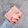 Carteira feminina nova bolsa curta para estudantes mini carteira fofa pequena capacidade tripla grande porta-cartões para vários cartões