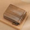Cartera de Cuero Suave para Hombre, Estilo Corto, con Cremallera, Modelo Nuevo 2025, Estilo Porta Licencia de Conducir para Hombre, Más Vendida Transfronteriza