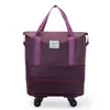 Bolsa de Viagem de Grande Capacidade com Rodas Universais Removíveis, Bolsa de Armazenamento Portátil de Camada Dupla para Estudantes, Viagens de Negócios e Separação Seco/Molhado