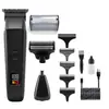 Conjunto de Barbeador Elétrico Masculino Três em Um Transfronteiriço com Display Digital, Barbeador com Carregamento USB, Aparador de Pelos do Nariz e Costeletas