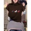 2026 Novo Estilo Camiseta de Algodão Puro com Estampa de Pônei, Gola Redonda, Manga Curta, Ombro Normal para Mulheres, Top Versátil Fashion para Primavera e Verão