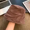 Sombrero de Algodón y Lino Plisado Retro Japonés para Mujer, Nueva Versión Coreana de Primavera y Verano, Sombrero de Pescador Artístico Casual Versátil, Dulce
