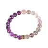 Pulsera de Perlas de Amatista Natural Nueva Empalmada con Cuarzo Rosa Morado para Mujer, Joyería de Estilo Único al por Mayor
