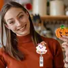 Nuevo Portacarnet Retráctil Giratorio de Fantasma y Calabaza de Halloween con Purpurina y Hebilla de Fácil Extracción