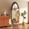 Espelho Vintage de Corpo Inteiro Montado na Parede para Decoração de Entrada de Casa, Espelho de Vestir, Espelho de Montagem na Parede, Espelho Grande Retro de Chão, Montado na Parede