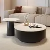 Mesa de centro redonda minimalista em ardósia para sala de estar, adequada para apartamentos pequenos, moderna e simples, luxo leve, sensação de alta qualidade, novo modelo 2006