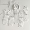 Calcetines de Encaje de Malla Blanca para Mujer Jk Calcetines de Media Caña Verano Delgados Versátiles Calcetines Japoneses Estilo Lolita de Rizo