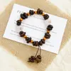 Pulsera DIY Estilo Vintage de Granos de Café Naturales Premium, Imprescindible para Puestos de Cafeterías, Pulsera con Aroma Fuerte de Huella de Gato al por Mayor