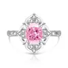 Anillo de Flor de Hielo de Piedra Preciosa Colorida Más Vendido en Transmisión en Vivo para Mujer, Incrustado con Anillo de Pétalo de Diamante de Alto Carbono Deslumbrante, Envío Directo de Una Pieza