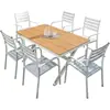Mesa y Silla Mojia de Aleación de Aluminio para Exteriores, Mesa para Patio, Jardín, Villa, Terraza, Balcón, Mesa Sencilla Casual Blanca