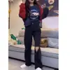 9771 Daaimaiyiyuan Nueva Colección Primavera 2025 Sudadera Casual de Manga Larga con Estampado de Bloques de Color Pantalones Casuales Moda Adelgazante Ropa para Mujer