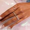 Estilo Coreano Estilo Ins Anel Aberto S925 Prata Esterlina Microincrustação Diamante Brilhante Feminino High-end Leve Luxo Elegante Prata Banhada a Ouro 18K Joias