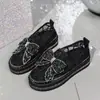 Mocasines de Verano para Mujer con Suela Gruesa, Malla Transpirable, Nuevo Modelo 2025, Zapatos sin Cordones con Lazo y Pedrería para Aumentar la Altura