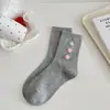 Meias de Meia-Panturrilha com Renda Delicada Rosa e Branca e Toque Feminino, Meias com Babados Florais Pequenos Estilo Coreano, Meias Finas e Respiráveis de Algodão para Primavera e Verão