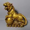 Lingote de latão antigo Ornamentos de Tigre Cobre zodíaco Tigre Coleção antiga Decoração de casa Artesanato de presente criativo