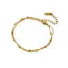 Pulsera Sencilla de Acero de Titanio para Mujer Europea y Americana Nueva Transfronteriza Pulsera de Cadena de Cuentas Multicapa Pulsera de Acero Inoxidable Pulsera Venta al por Mayor