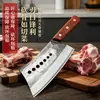 Cuchillo Especializado para Cortar Huesos Grandes, Hecho de Acero de Manganeso Grueso, Forjado de una Sola Pieza, Longitud Extendida, Cuchillo de Siete Estrellas Forjado a Mano para Carniceros
